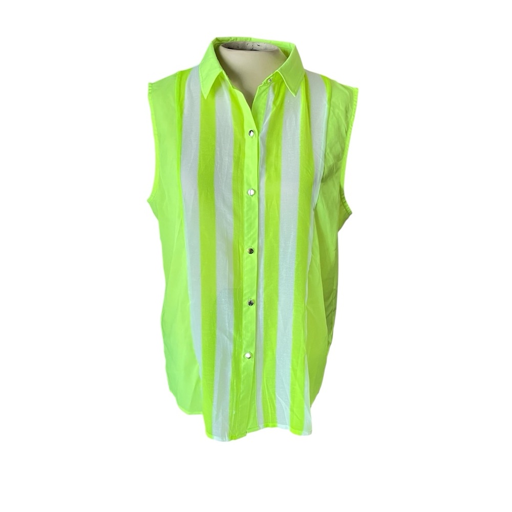 Curtain Call Neon Yellow Halloween Dance Construction Worker Costume Size Medium